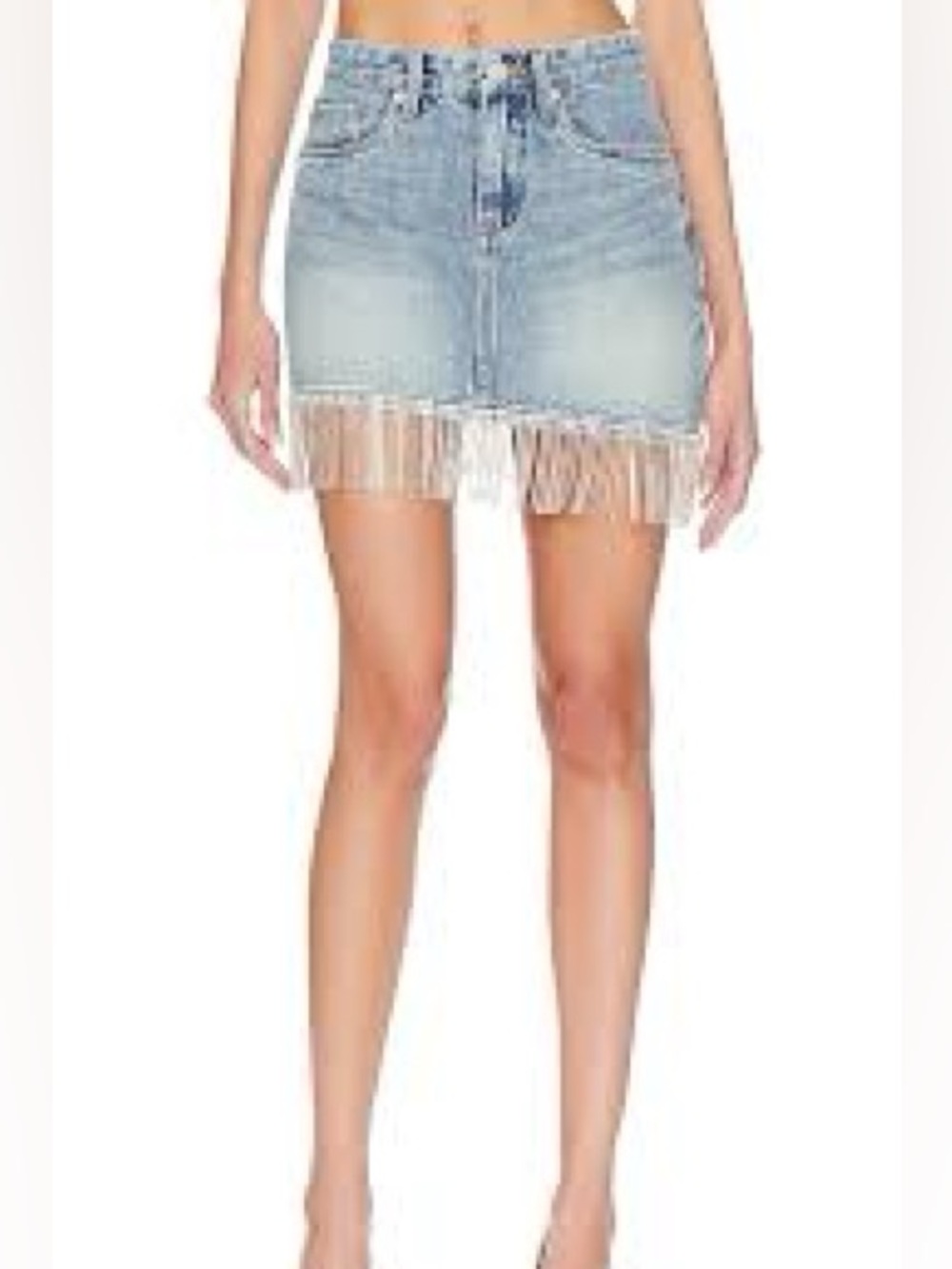 Blank NYC Bright Moments Light Wash Denim Mini Skirt Size 24